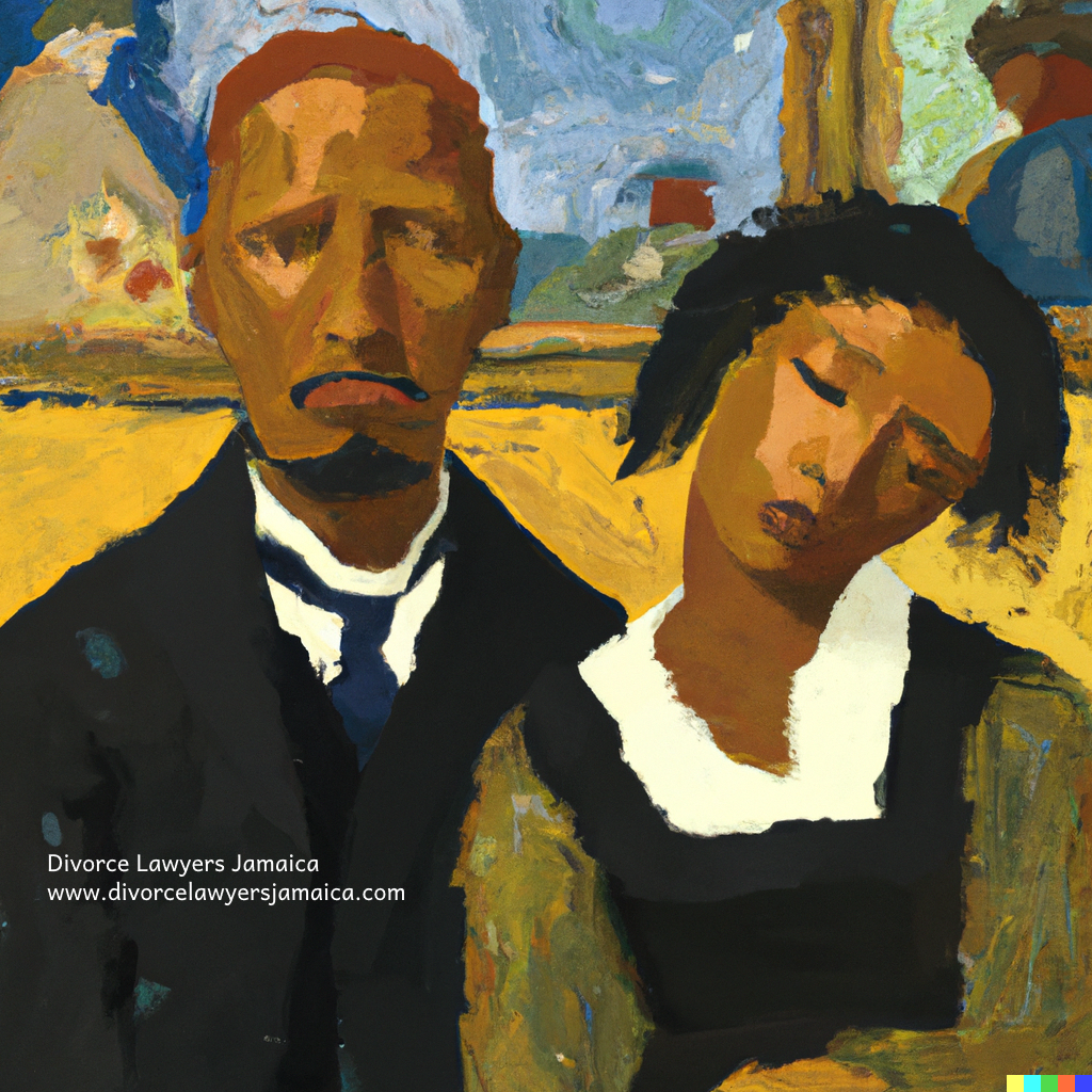 unhappy black couple going through a divorce